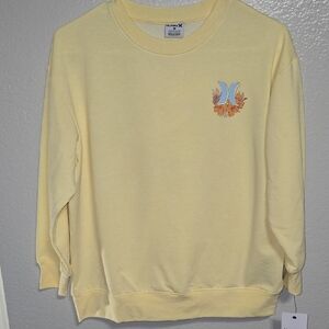 Hurley Men's Light Yellow Crewneck Sweater